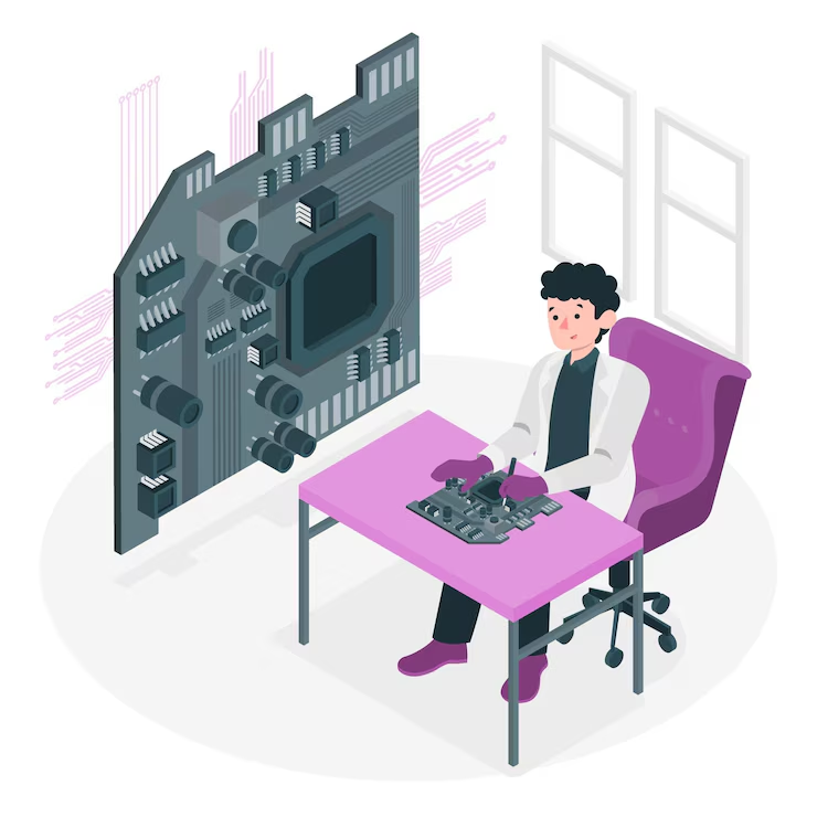 a man sitting at a desk