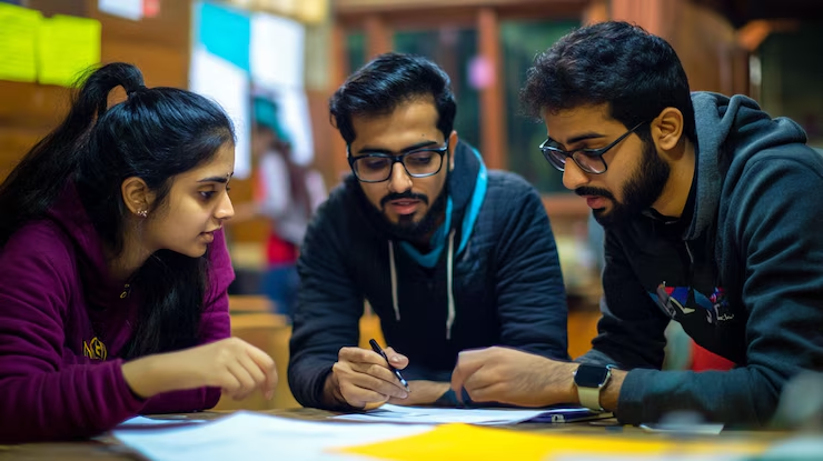Inspiring view of Jamia Millia Islamia’s Residential Coaching Academy, showing students engaged in UPSC preparation — reflecting the vision to empower aspiring civil servants from marginalized communities.