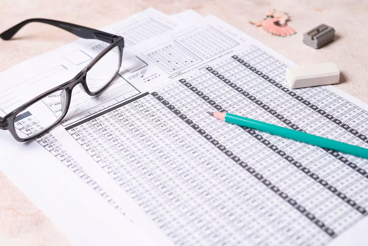 IGNOU B.Ed entrance exam cutoff marks, with a student analyzing scores — representing admission benchmarks for the B.Ed program.