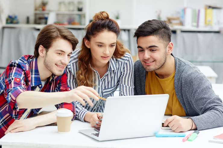 Infographic on emerging B.Tech courses such as AI, Data Science, and Cybersecurity alongside traditional options