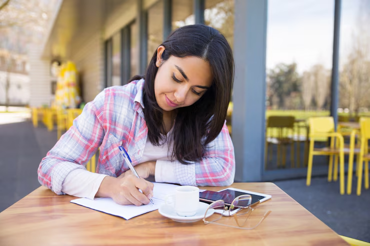 Focused student studying with books and notes, preparing for the IGNOU B.Ed Entrance Exam, with a calm study environment — representing dedication and exam readiness.
