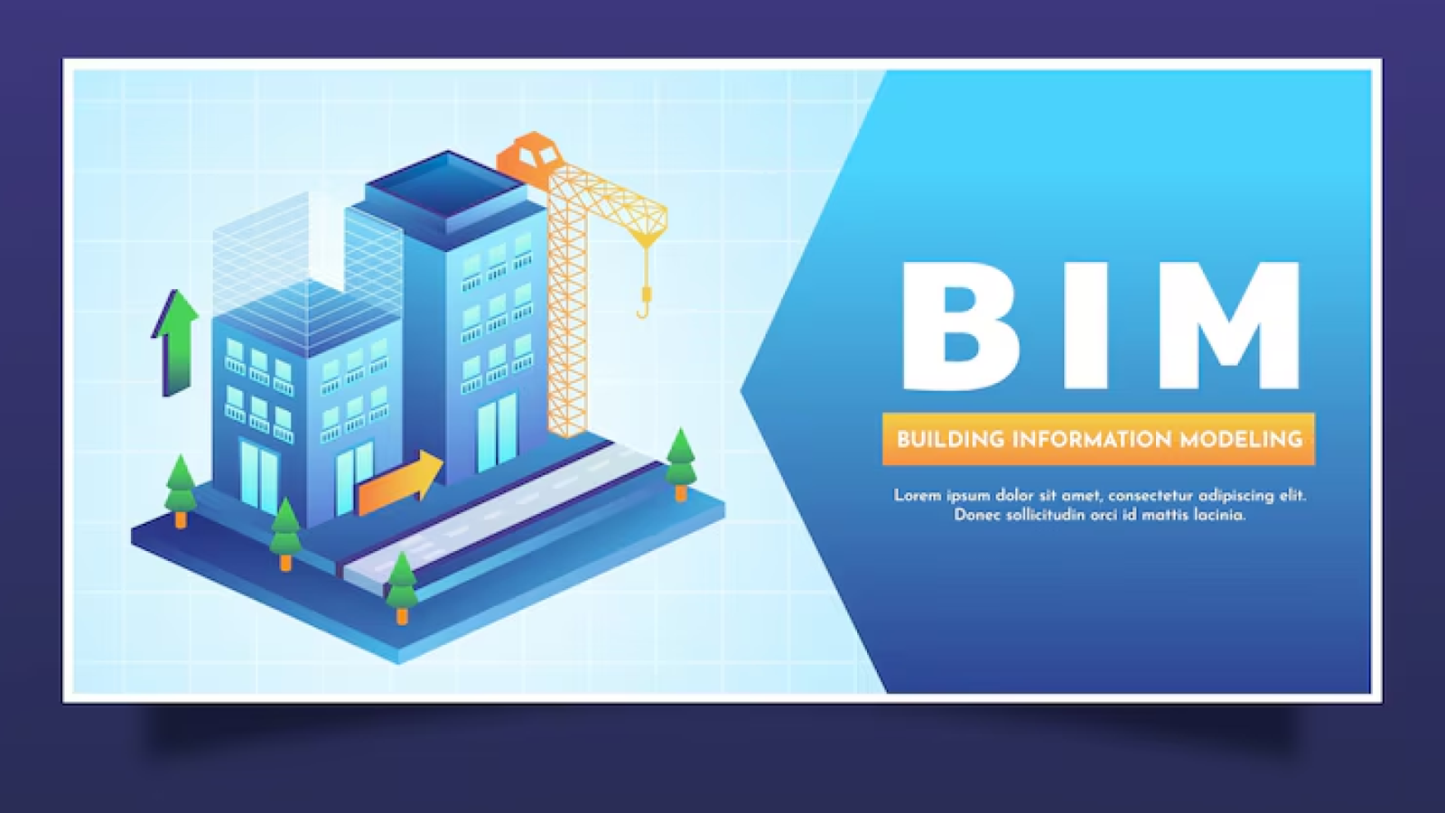 3D digital model of a civil engineering project created using Building Information Modeling (BIM) software.